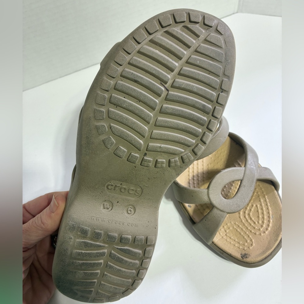 CROCS Tan Sandals Comfort Slip-On - Picture 5 of 8